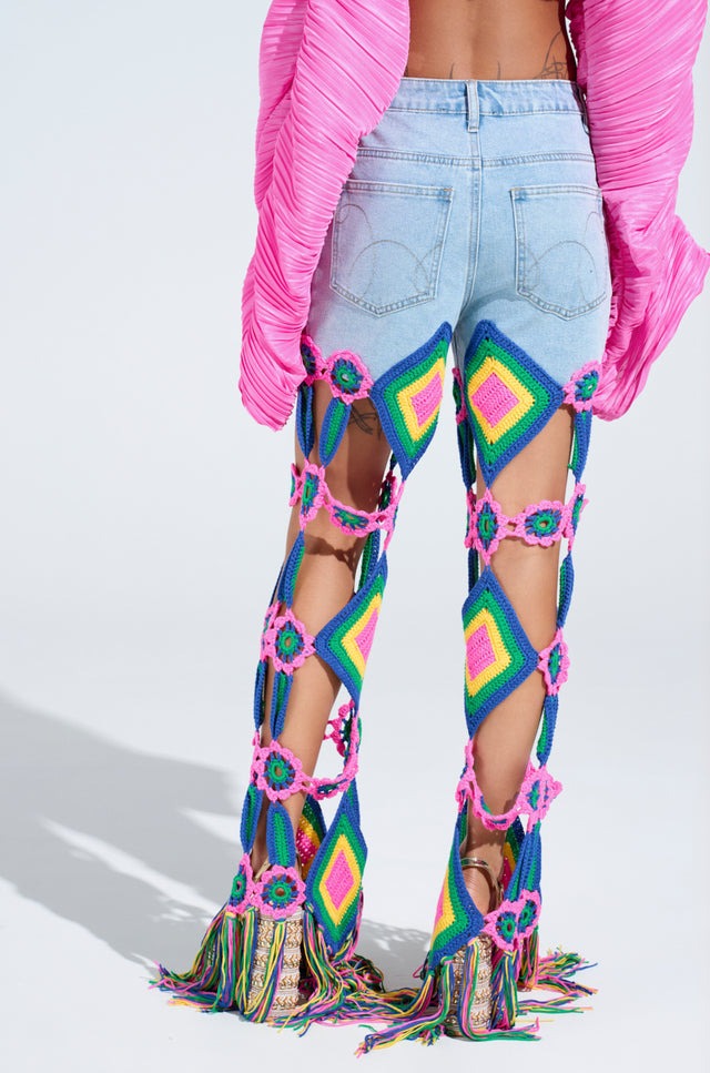 Casual Crochet Denim Jeans