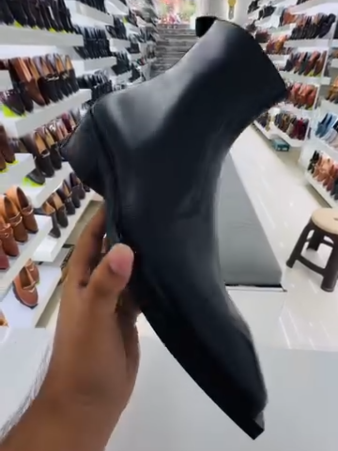 Men's Square Toe Zippered Ankle Boots
