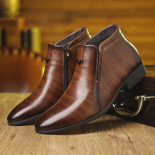 Men's Stylish Pointed Toe Side Zip Chelsea Boots