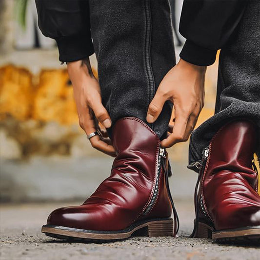 Men's Casual Chelsea Boots With Double Side Zip