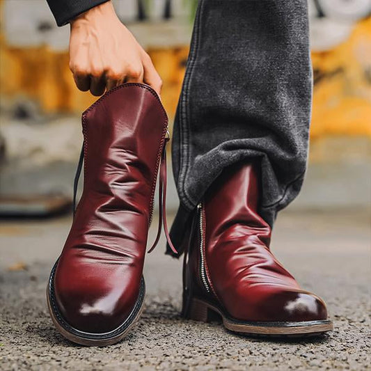 Men's Casual Chelsea Boots With Double Side Zip