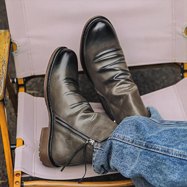 Men's Casual Chelsea Boots With Double Side Zip