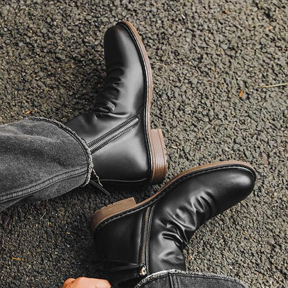 Men's Casual Chelsea Boots With Double Side Zip