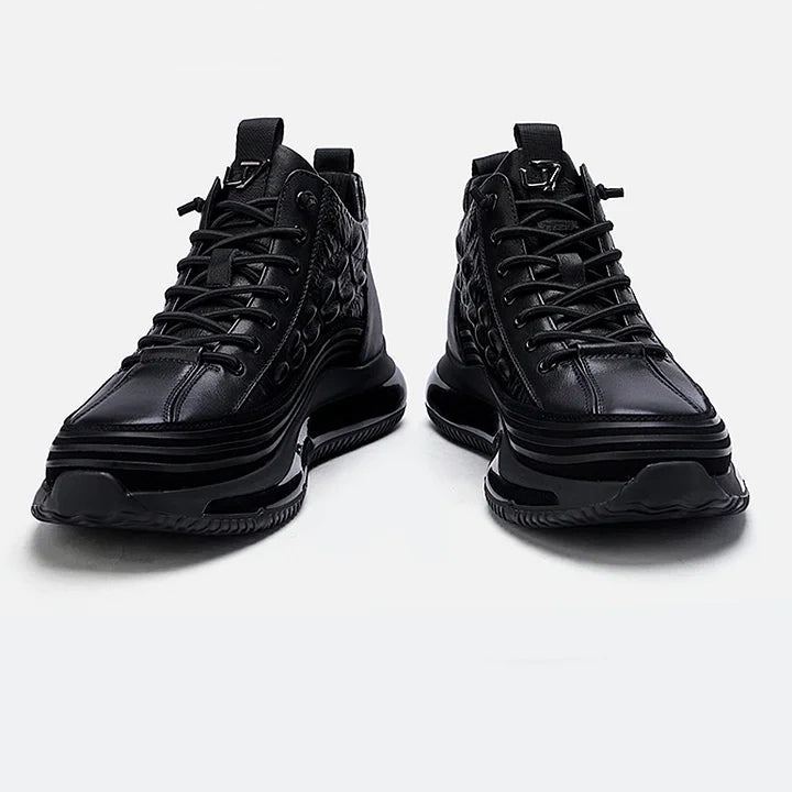 Men's Thick-soled British Style Crocodile Pattern Casual Shoes