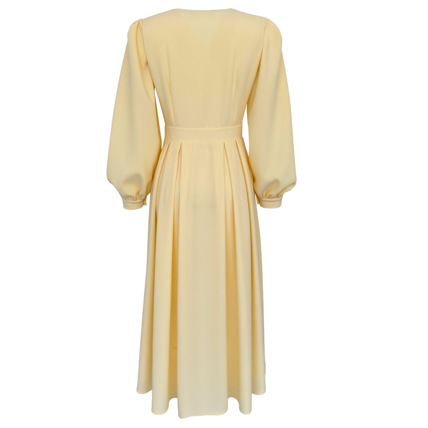 Long Sleeve Round Neck Puff Sleeve Maxi Dress