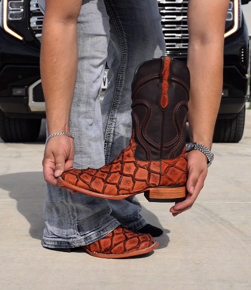 Men's Crocodile Print Western Boots