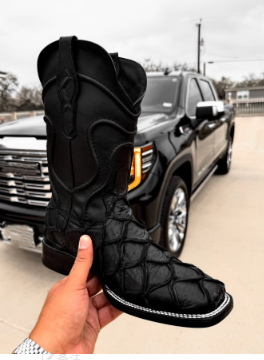 Men's Black Square Toe Boots