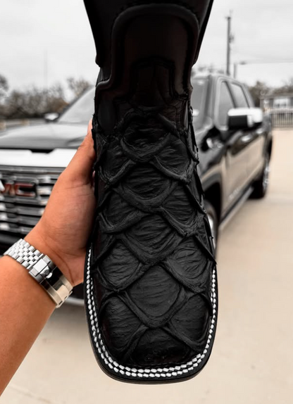 Men's Black Square Toe Boots