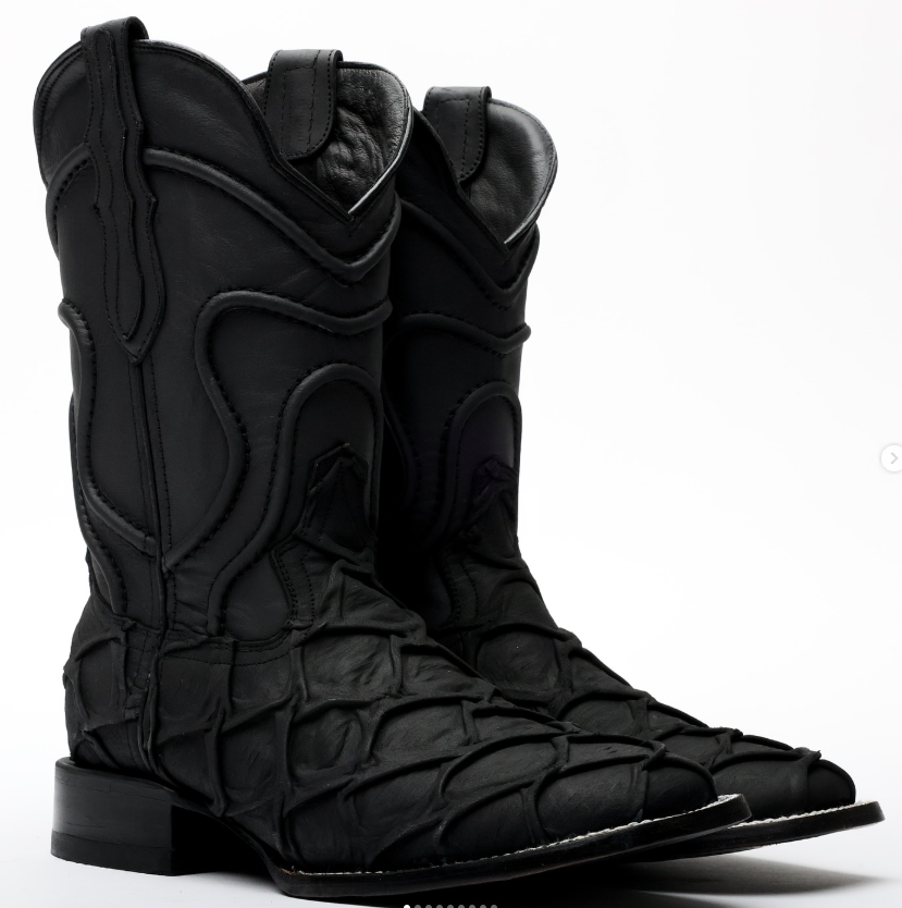 Men's Black Square Toe Boots