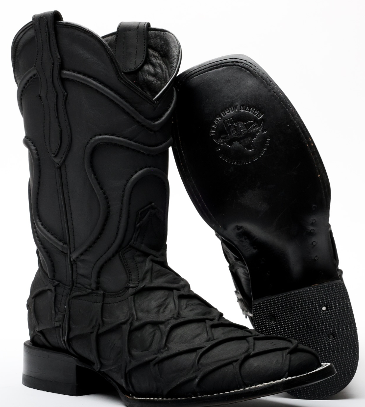 Men's Black Square Toe Boots