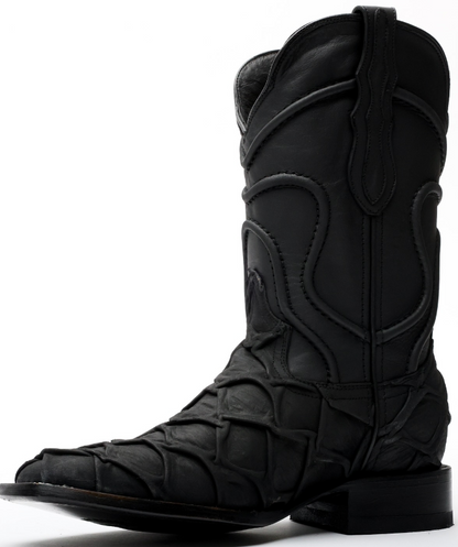Men's Black Square Toe Boots