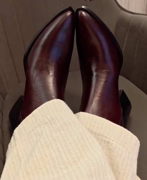 Men's Dark Brown Pointed Toe Side Zipper Ankle Boots