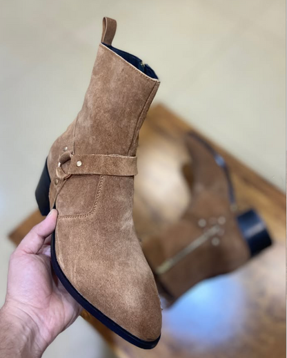Men's Chelsea Boots Pointed Toe Nubuck Cowboy Boots