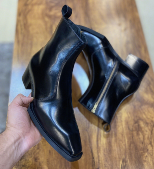 Men's Italian Handmade Leather Ankle Boots