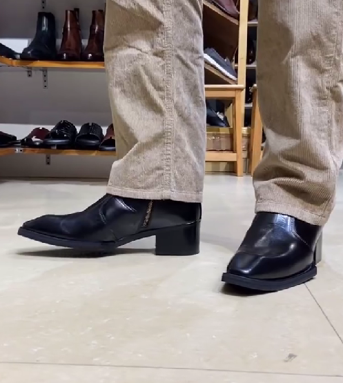 Men's Italian Handmade Black Leather Chelsea Ankle Boots