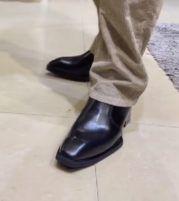 Men's Italian Handmade Black Leather Chelsea Ankle Boots