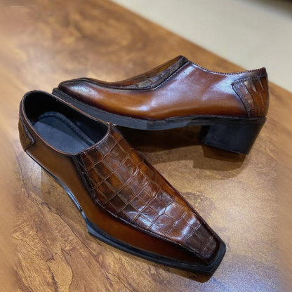 Men's Pointed Toe Slip-on Business Leather Shoes