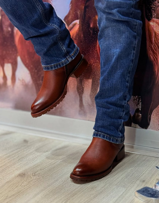 Men's Leather Round Toe Retro Style Ankle Boots