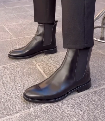 Men's All-black Slip-on Chelsea Boots