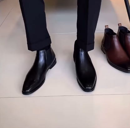 Men's All-black Slip-on Chelsea Boots