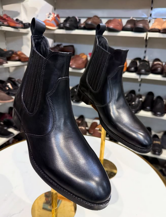 Men's Invisible Stretch Leather Chelsea Boots