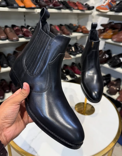 Men's Invisible Stretch Leather Chelsea Boots