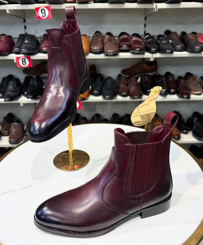 Men's Invisible Stretch Leather Chelsea Boots