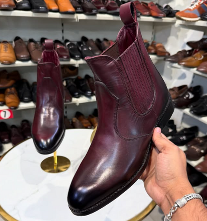 Men's Invisible Stretch Leather Chelsea Boots