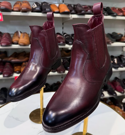 Men's Invisible Stretch Leather Chelsea Boots