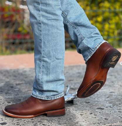 Men's Embroidered Stretch-leather Cowboy Boots