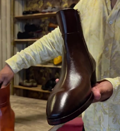 Men's Round Toe Italian Handmade Western Cowboy Boots