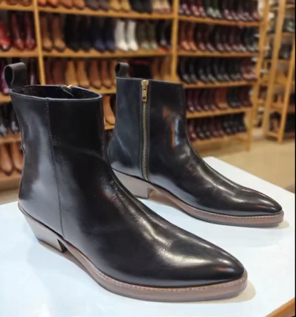 Men's Pointed Hand Crafted Leather Boots