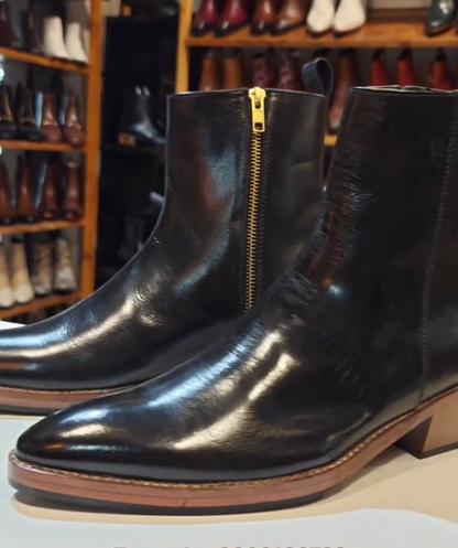 Men's Pointed Hand Crafted Leather Boots