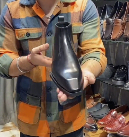 All Black 5 inches Italian Handmade Leather Boots