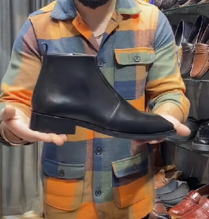 All Black 5 inches Italian Handmade Leather Boots
