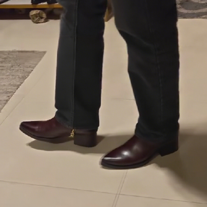 Italian Round-toe Handmade Leather Ankle Boots