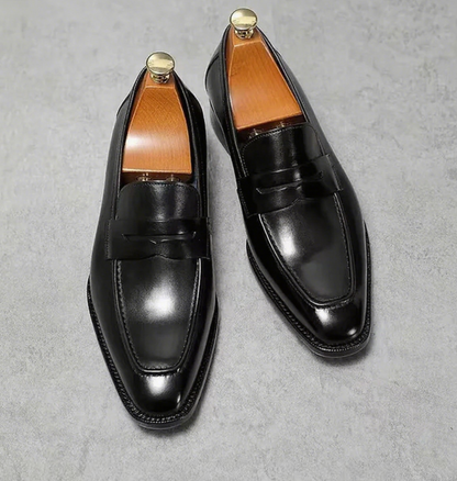 Men's Handmade Dark Brown Loafers Shoes
