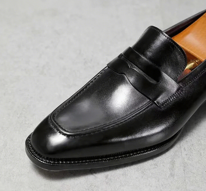 Men's Handmade Dark Brown Loafers Shoes