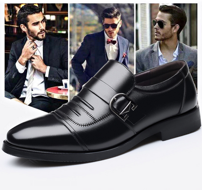 Men's Leather Business Casual Breathable Slip-on Shoes