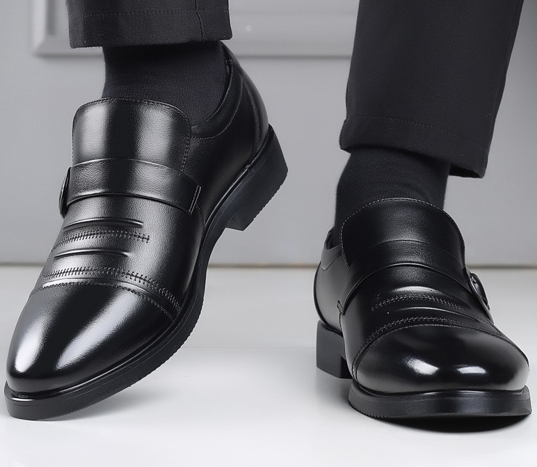 Men's Leather Business Casual Breathable Slip-on Shoes