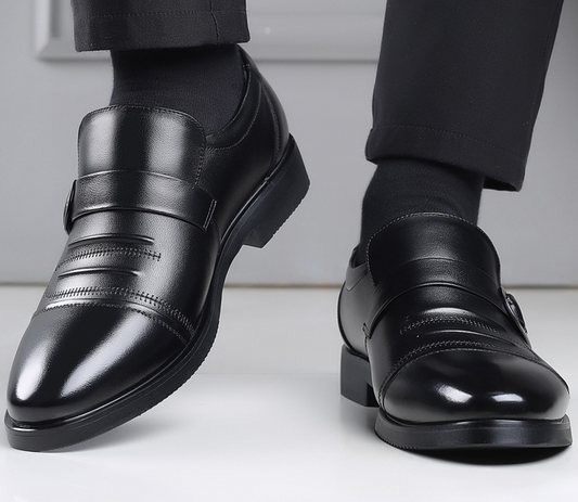 Men's Leather Business Casual Breathable Slip-on Shoes