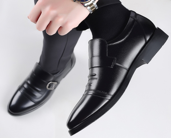 Men's Leather Business Casual Breathable Slip-on Shoes