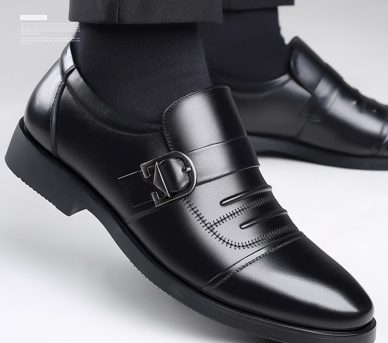 Men's Leather Business Casual Breathable Slip-on Shoes