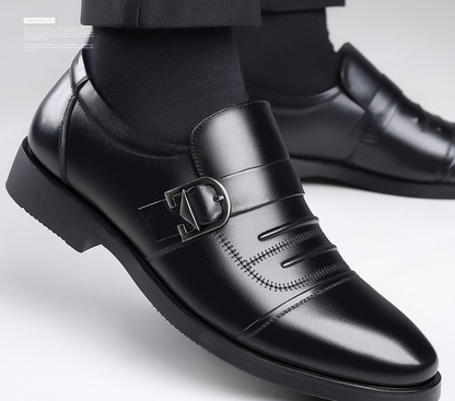 Men's Leather Business Casual Breathable Slip-on Shoes
