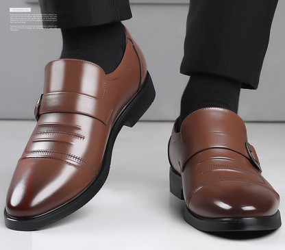 Men's Leather Business Casual Breathable Slip-on Shoes