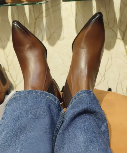 Men's Brown Smudge Toe Chelsea Boots