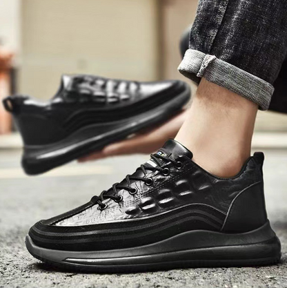 Men's Thick-soled British Style Crocodile Pattern Casual Shoes