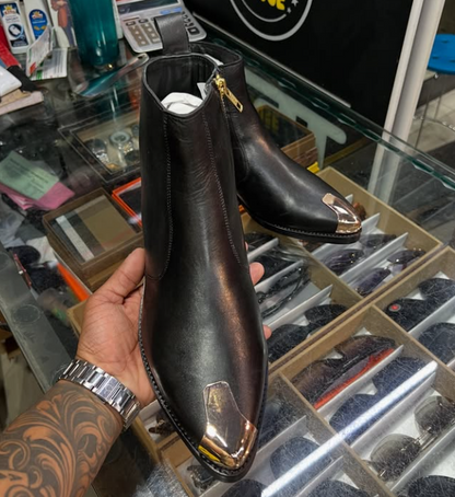 Men's Metal Toe Handmade Leather Ankle Boots