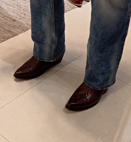 Men's Side Zipper Embroidered Ankle Boots