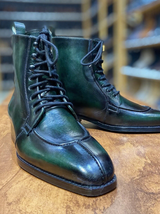 Men's Lace-up Leather Ankle Boots